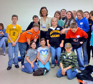Jan Greenberg with students